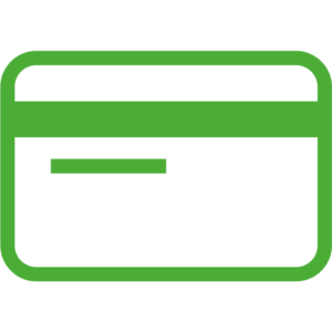 Logo carte bancaire sur fond vert