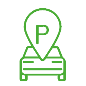 Logo parking sur fond vert