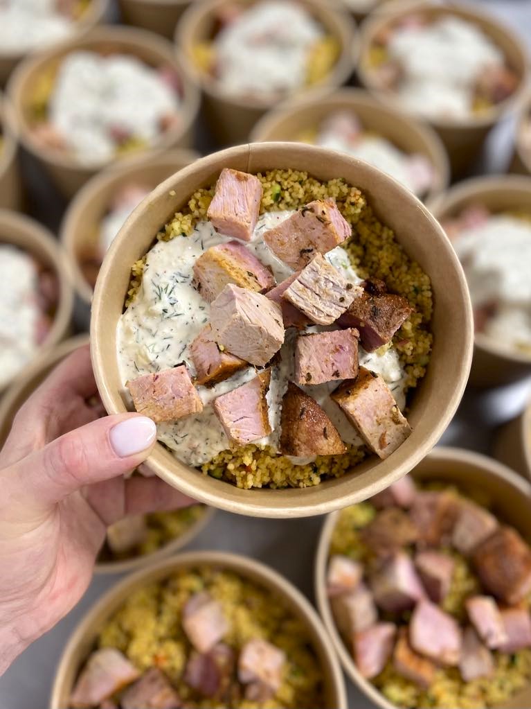 Taboulé aux légumes et jambon braisé